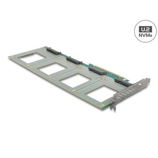 DeLOCK Delock PCI Express 4.0 x16 Card to 4 x internal U.2 NVMe SFF-8639 - Bifurcation (LxW: 288 x 122 mm)