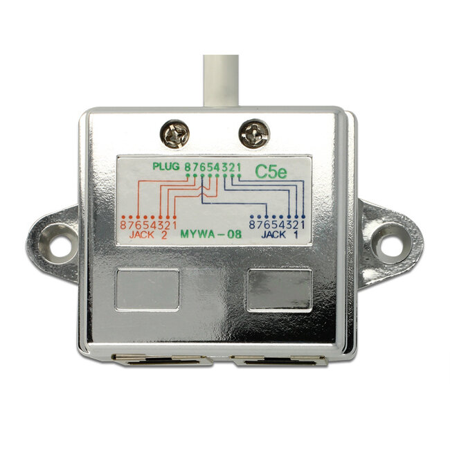 Delock RJ45 Port Doubler 1 x RJ45 plug to 2 x RJ45 jack (2 x Ethernet)