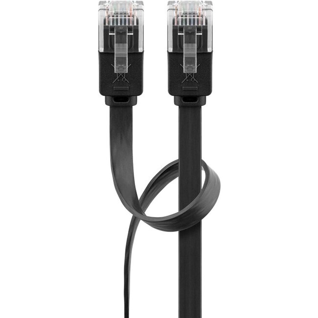 Goobay CAT 6 Flat Patch Cable, U/UTP, black 1.5 m
