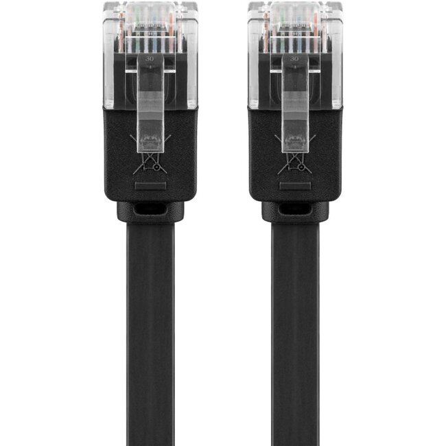 Goobay CAT 6 Flat Patch Cable, U/UTP, black 1.5 m