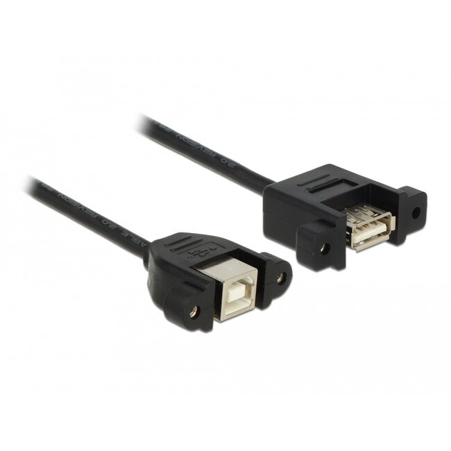 Delock Cable USB 2.0 Type-B female panel-mount > USB 2.0 Type-A female panel-mount 25 cm