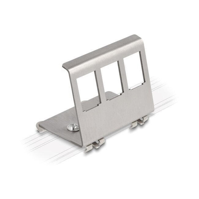 Delock Keystone Metal Mounting 3 Port for DIN rail