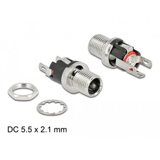 DeLOCK Delock Connector DC 5.5 x 2.1 x 12.0 mm female bulkhead soldering version