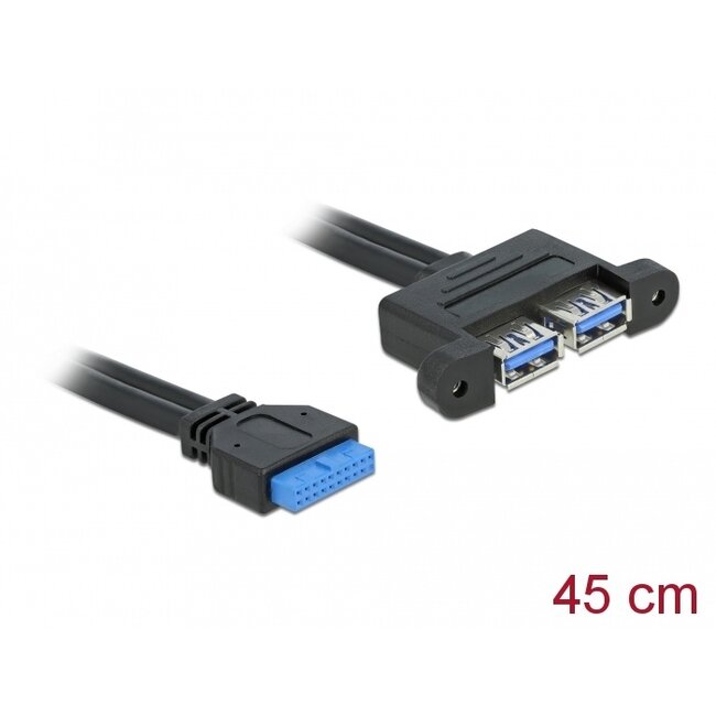 Delock Cable USB 3.0 pin header female to 2 x USB 3.0-A female parallel
