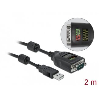 DeLOCK Delock USB Type-A to Serial DB9 Adapter with 9 LED RS-232 Tester