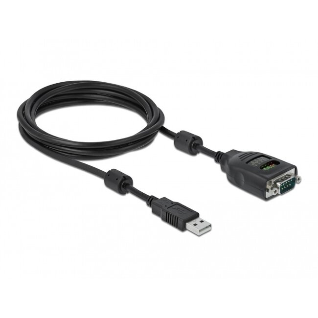 Delock USB Type-A to Serial DB9 Adapter with 9 LED RS-232 Tester
