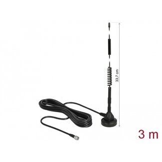 DeLOCK Delock LTE Antenna SMA plug 5 dBi 33.7 cm fixed omnidirectional with magnetic base and connection cable RG-58 3 m outdoor black