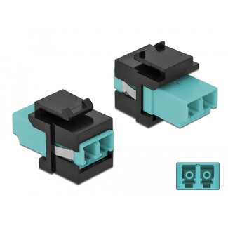 DeLOCK Delock Keystone Module LC Duplex female to LC Duplex female aqua / black