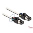 Delock Network Cable RJ45 plug to plug Cat.6A S/FTP with rotatable colour clips 1 m white
