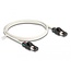 Delock Network Cable RJ45 plug to plug Cat.6A S/FTP with rotatable colour clips 1 m white