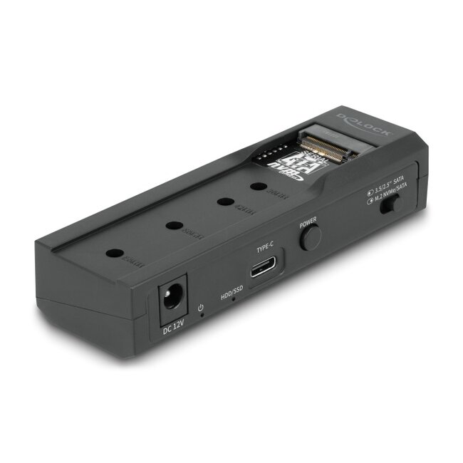 Delock USB Type-C™ Converter for 1 x M.2 SSD or 1 x SATA SSD / HDD