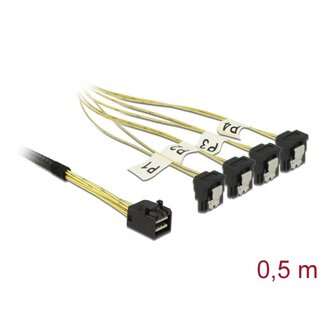 DeLOCK Delock Cable Mini SAS HD SFF-8643 > 4 x SATA 7 Pin angled 0.5 m