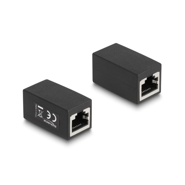 Delock Adapter RJ45 jack to RJ45 jack Cat.6 black