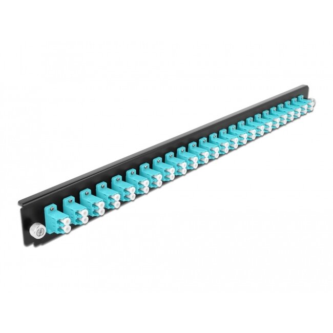 Delock 19″ Splice Box Front Panel 24 port LC Duplex aqua