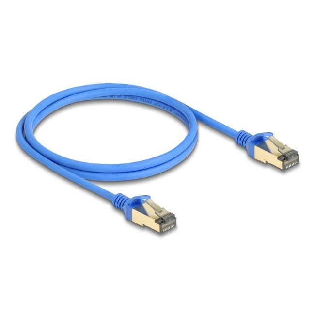 Delock RJ45 Network Cable Cat.8.1 F/FTP Slim 1 m blue