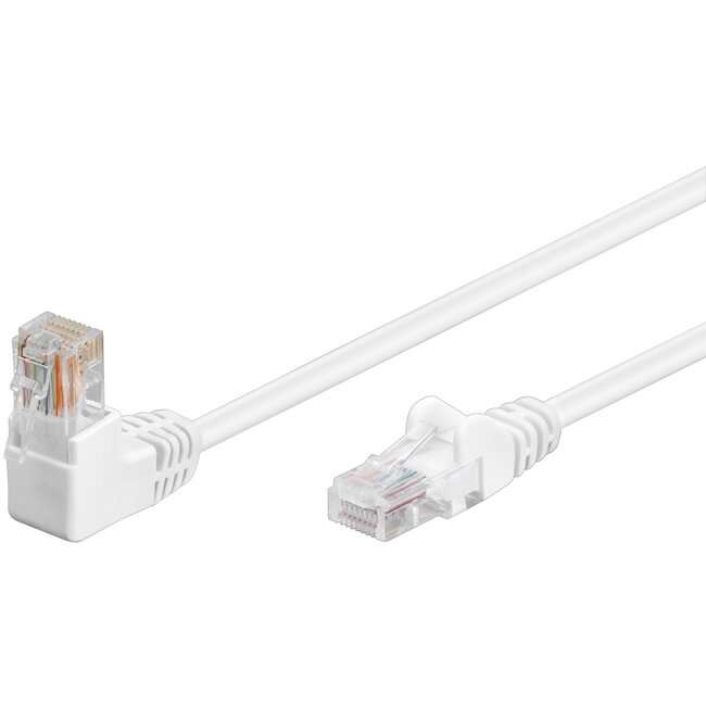 Goobay CAT 5e Patch Cable 1x 90° Angled, U/UTP, white 2 m