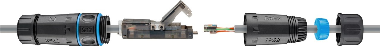 Goobay CAT 6A UTP Outdoor LAN Kabelconnector - Zwart
