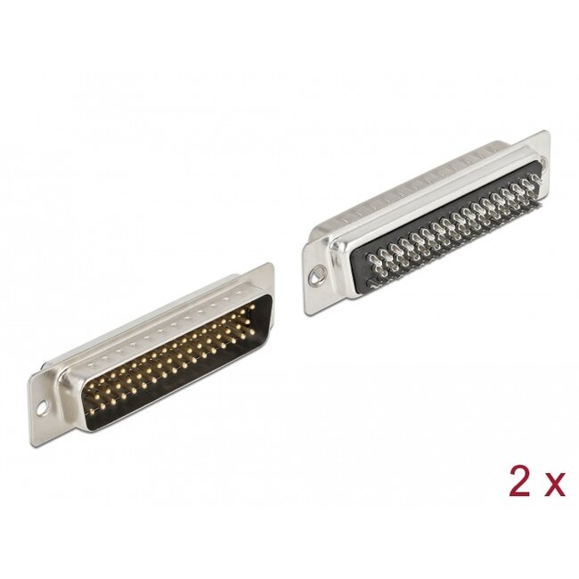 Delock D-Sub HD 50 pin male metal, solder version, 2 pieces