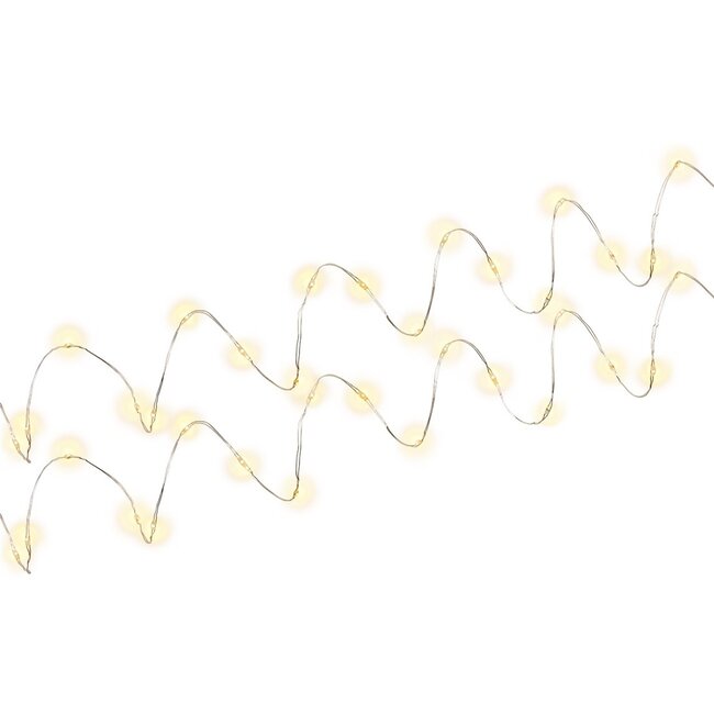 Goobay 2x Silver Wire Light Chain with 20 LEDs, incl. Timer