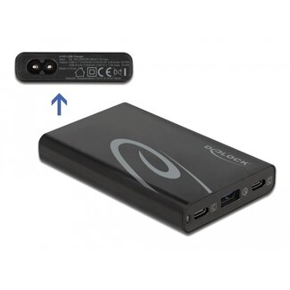 DeLOCK Delock USB Charger 2 x USB Type-C™ PD 3.0 + 1 x USB Type-A with 60 W