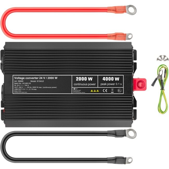 Goobay Voltage Converter DC/AC (24 V - 230 V/2000 W) USB