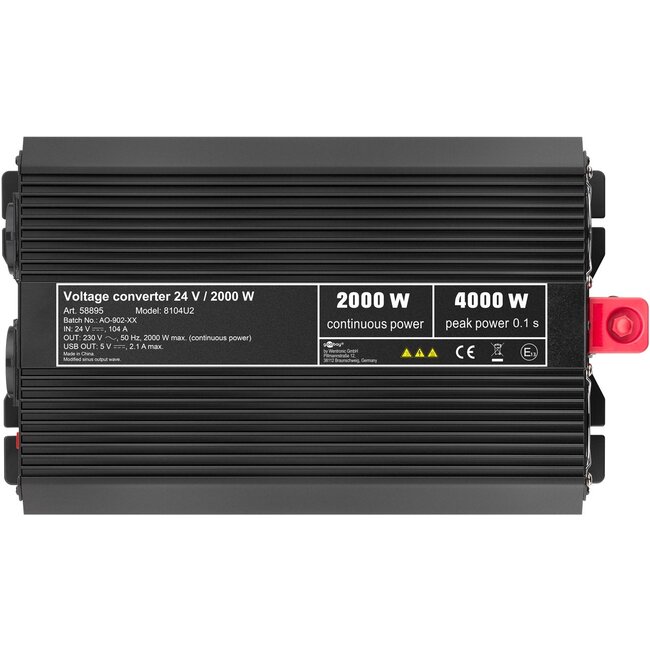 Goobay Voltage Converter DC/AC (24 V - 230 V/2000 W) USB