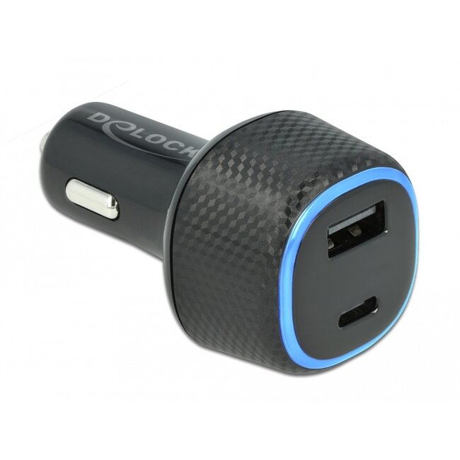 Delock Car charger USB Type-C™ PD 3.0 and USB Type-A with 63 W