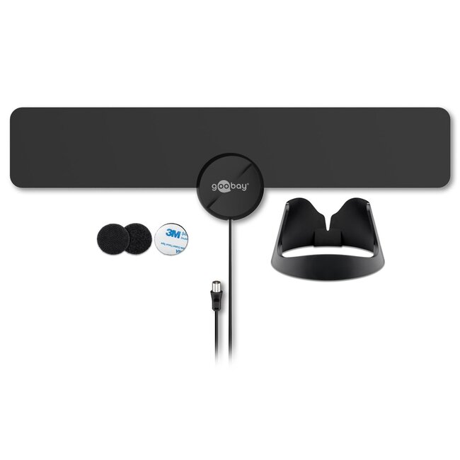 Goobay Ultra-Flat Active Full HD DVB-T2 Indoor Antenna, incl. LTE/4G Filter