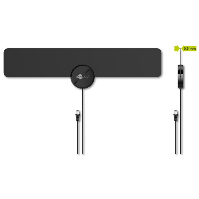 Goobay Ultra-Flat Active Full HD DVB-T2 Indoor Antenna, incl. LTE/4G Filter