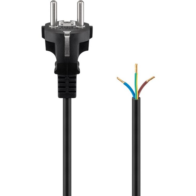 Goobay Protective Contact Cable for Assembly, 2 m, Black