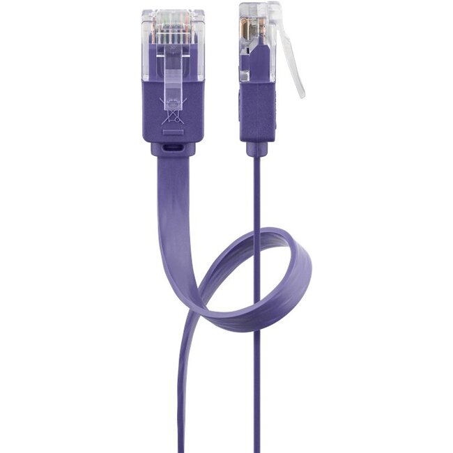 Goobay CAT 6 Flat Patch Cable, U/UTP, violet 2 m