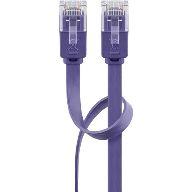Goobay CAT 6 Flat Patch Cable, U/UTP, violet 2 m