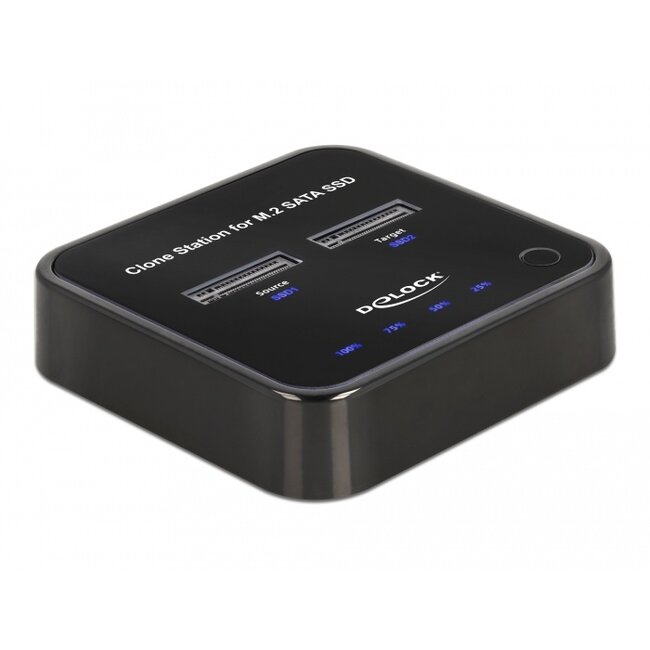 Delock M.2 Docking Station for 2 x M.2 SATA SSD with Clone function
