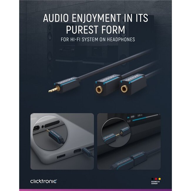Clicktronic 3.5 mm AUX Adapter Cable, Stereo 0.1 m
