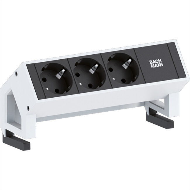 BACHMANN DESK2 3x geaard stopcontact GST18 Inox