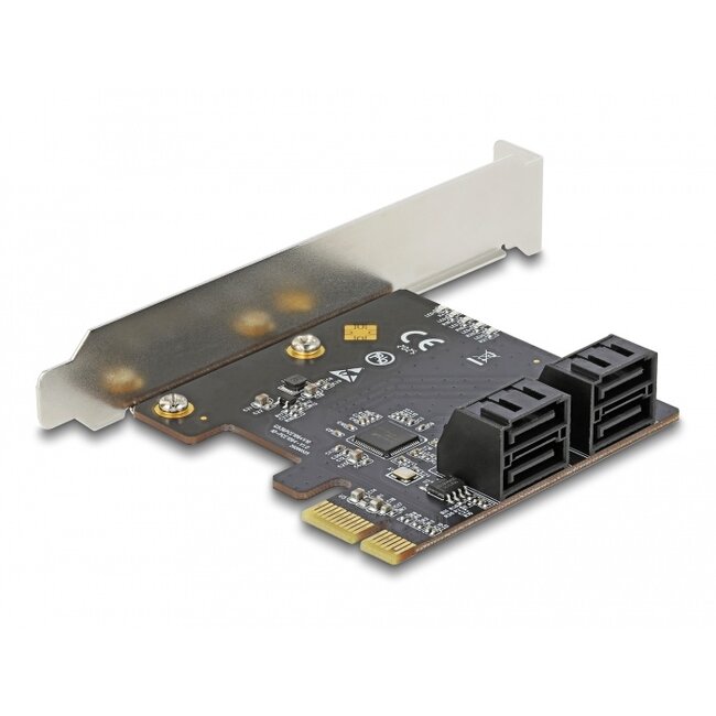 Delock 4 port SATA PCI Express x1 Card - Low Profile Form Factor