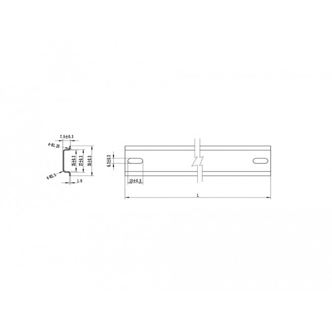 Delock DIN Rail 35 x 7.5 mm (10") Steel