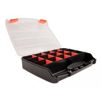 DeLOCK Delock Sorting box with 17 compartments 320 x 255 x 60 mm orange / black