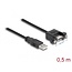 Delock Cable USB 2.0 Type-A male > USB 2.0 Type-A female panel-mount 0.5 m
