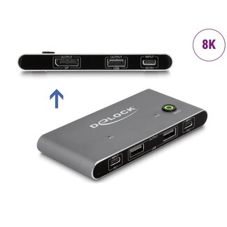 DeLOCK Delock USB-C™ KVM Switch to DisplayPort 8K 30 Hz with USB 2.0