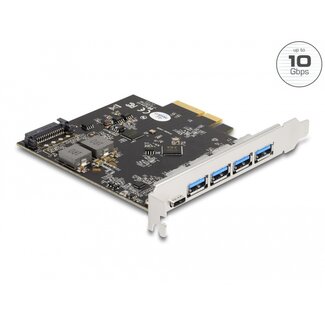 DeLOCK Delock PCI Express x4 Card to 1 x USB Type-C™ + 4 x USB Type-A - SuperSpeed USB 10 Gbps