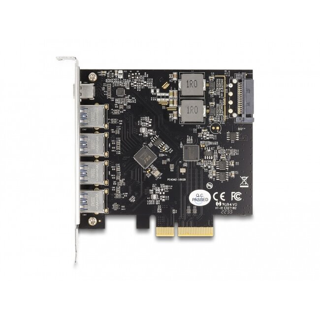 Delock PCI Express x4 Card to 1 x USB Type-C™ + 4 x USB Type-A - SuperSpeed USB 10 Gbps