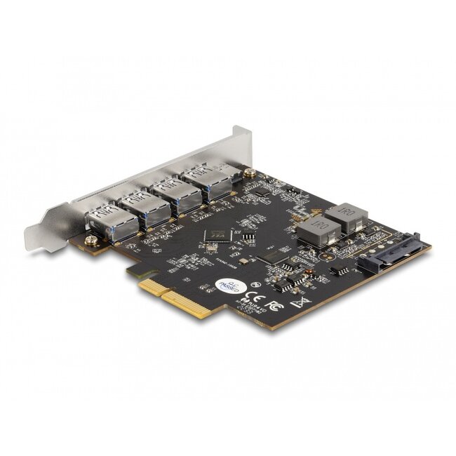 Delock PCI Express x4 Card to 1 x USB Type-C™ + 4 x USB Type-A - SuperSpeed USB 10 Gbps