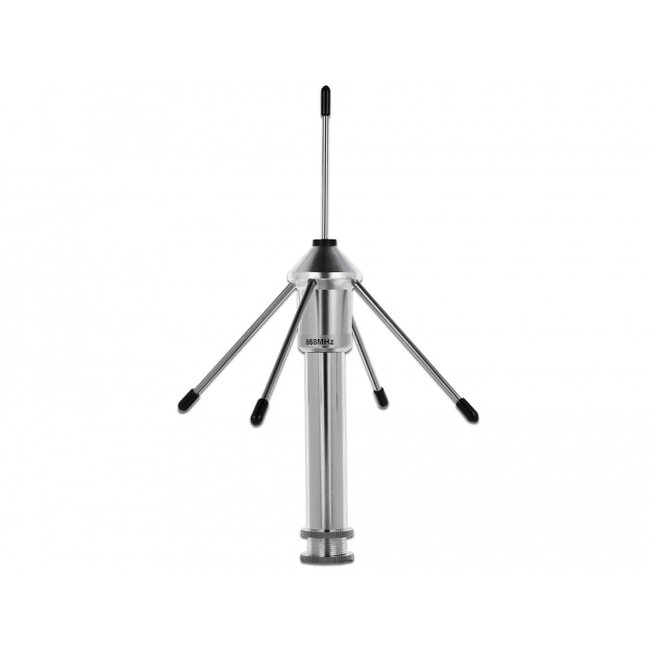Delock LPWAN 868 MHz Antenna TNC jack 3 dBi omnidirectional fixed with connection cable RG-58 C/U 3 m wall mounting outdoor silver