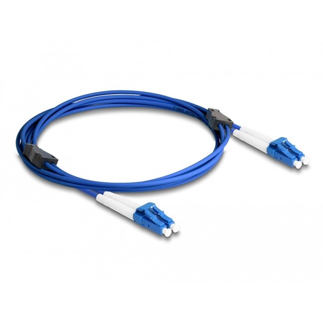 Delock Fiber Optical Cable with metal armouring LC Duplex to LC Duplex Singlemode OS2 2 m