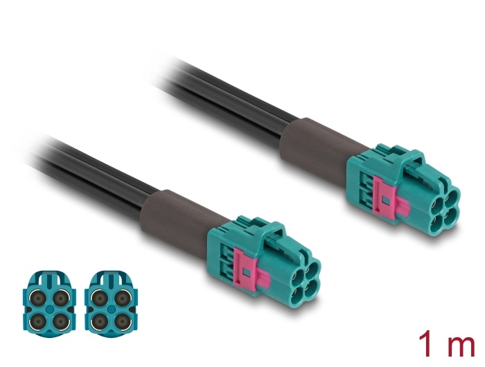 Delock Cable Mini FAKRA Z jack quad to Mini FAKRA Z jack quad A-Type |