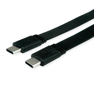 Value VALUE USB4 Gen 3 Kabel, Emark, C-C, M/M, 40Gbit/s, 100W, extra plat, zwart, 0,5 m