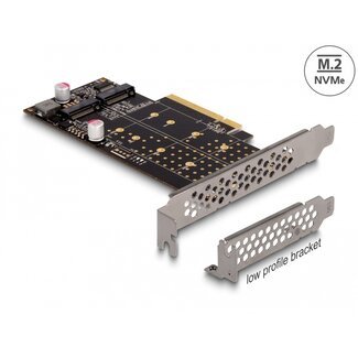 DeLOCK Delock PCI Express x8 Card to 2 x internal NVMe M.2 Key M - Bifurcation - Low Profile Form Factor