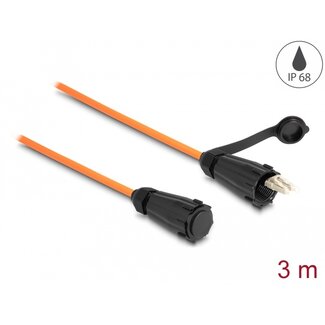 DeLOCK Delock Optical fiber cable LC Duplex to LC Duplex with protective cap multi-mode OM2 IP68 dust and waterproof 3 m
