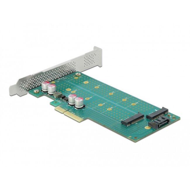 Delock PCI Express x4 Card to 1 x M.2 Key B + 1 x NVMe M.2 Key M - Low Profile Form Factor